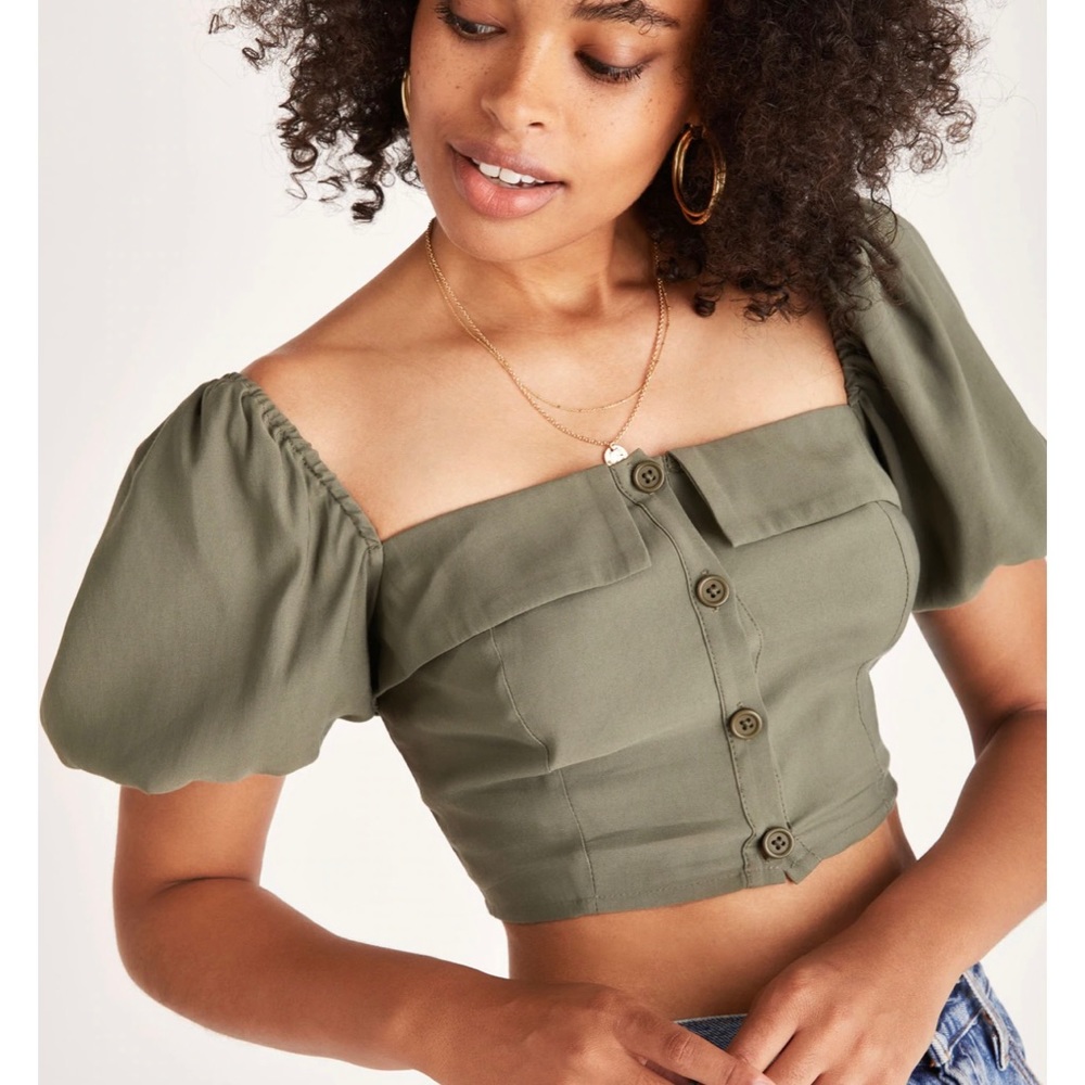 Tess Christine Backyard Roses Alexander Puff Sleeve Top